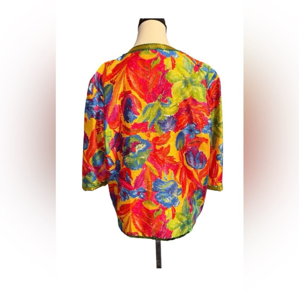 Diane Freis Original Beaded Cardigan Jacket  Floral Glam Evening 1980’s 1990’s - Picture 2 of 7